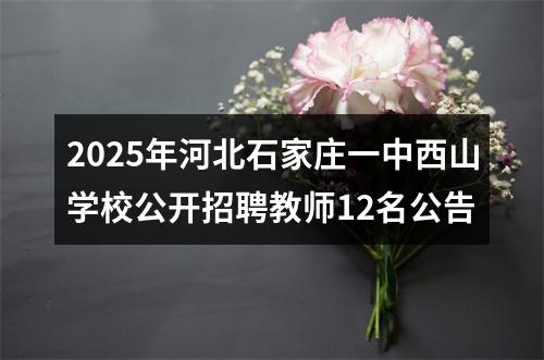 2025年河北石家庄一中西山学校公开招聘教师12名公告 图片